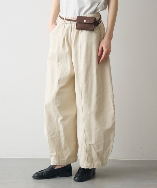 Crisp(クリスプ)の「wash denim easy pants / ウォッシュデニムイージーパンツ(デニムパンツ・レディース・ブルー/アイボリー・FREE)」の4枚目の写真