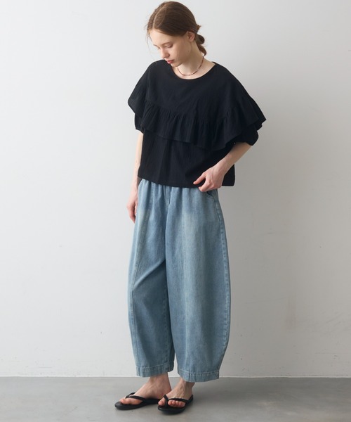 Crisp(クリスプ)の「wash denim easy pants / ウォッシュデニムイージーパンツ(デニムパンツ・レディース・ブルー/アイボリー・FREE)」の22枚目の写真