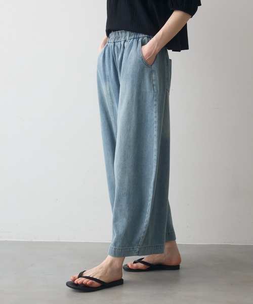 Crisp(クリスプ)の「wash denim easy pants / ウォッシュデニムイージーパンツ(デニムパンツ・レディース・ブルー/アイボリー・FREE)」の17枚目の写真
