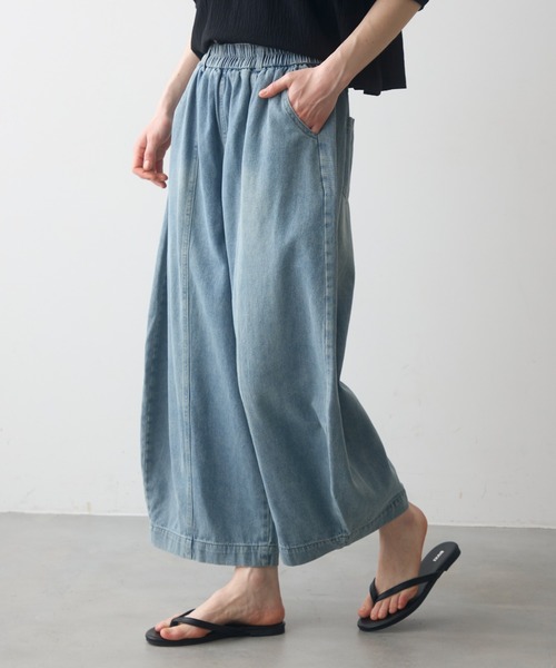 Crisp(クリスプ)の「wash denim easy pants / ウォッシュデニムイージーパンツ(デニムパンツ・レディース・ブルー/アイボリー・FREE)」の18枚目の写真