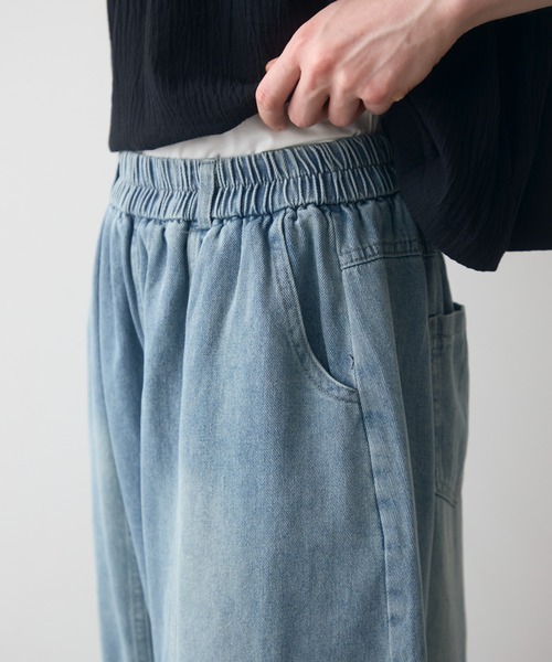 Crisp(クリスプ)の「wash denim easy pants / ウォッシュデニムイージーパンツ(デニムパンツ・レディース・ブルー/アイボリー・FREE)」の21枚目の写真