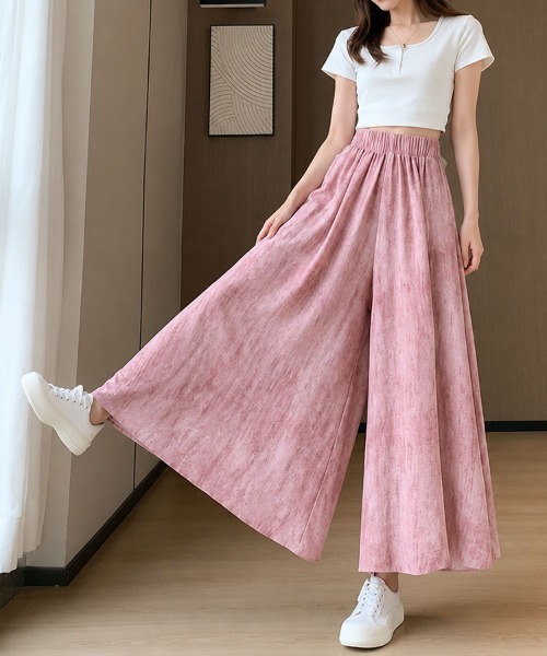 mielu(ミエル)の「ニュアンスフレアパンツ(その他パンツ・レディース・ブラック/ピンク/ベージュ・LARGE/MEDIUM)」の8枚目の写真