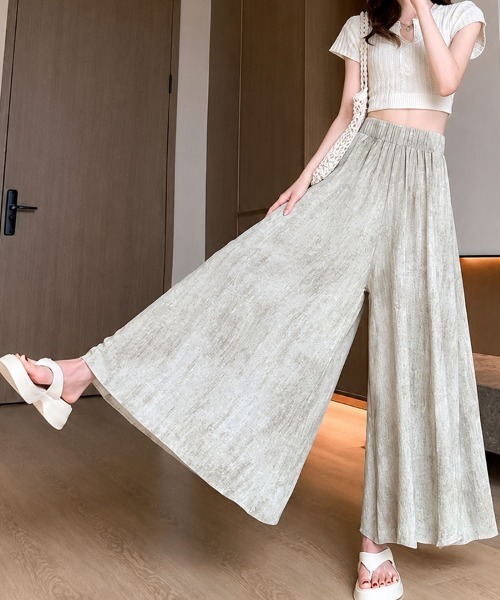 mielu(ミエル)の「ニュアンスフレアパンツ(その他パンツ・レディース・ブラック/ピンク/ベージュ・LARGE/MEDIUM)」の6枚目の写真