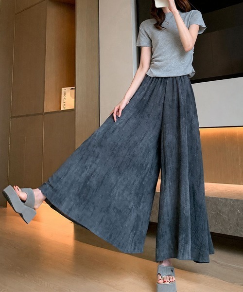 mielu(ミエル)の「ニュアンスフレアパンツ(その他パンツ・レディース・ブラック/ピンク/ベージュ・LARGE/MEDIUM)」の4枚目の写真