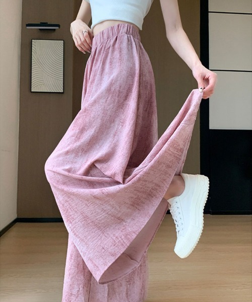 mielu(ミエル)の「ニュアンスフレアパンツ(その他パンツ・レディース・ブラック/ピンク/ベージュ・LARGE/MEDIUM)」の7枚目の写真