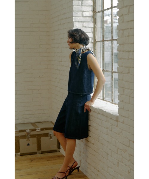 AZUL by moussy（アズールバイマウジー）の「【サイズ,身長別画像あり】【セットアップ対応】AZUL DENIM 甘撚りハーフパンツ　春服　夏服　デニム　大人カジュアル（デニムパンツ・レディース・ライトブルー/ワンウォッシュ・SMALL/MEDIUM）」の19枚目の写真