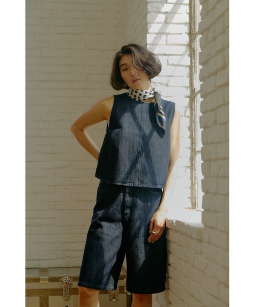 AZUL by moussy（アズールバイマウジー）の「【サイズ,身長別画像あり】【セットアップ対応】AZUL DENIM 甘撚りハーフパンツ　春服　夏服　デニム　大人カジュアル（デニムパンツ・レディース・ライトブルー/ワンウォッシュ・SMALL/MEDIUM）」の20枚目の写真