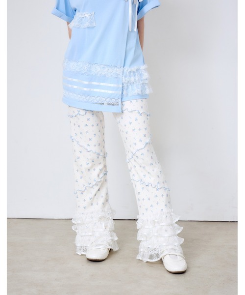 Lolime by mellfy memory(ロリミー バイ メルフィーメモリー)の「flower waffle lace pants(その他パンツ・レディース・ピンク/ブルー・M/LL)」の1枚目の写真