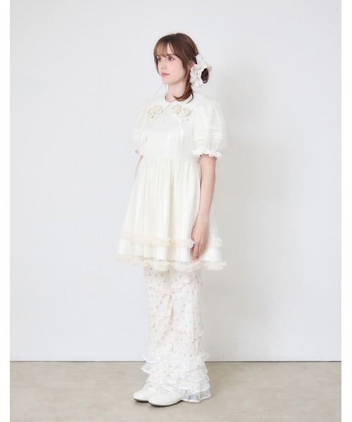 Lolime by mellfy memory(ロリミー バイ メルフィーメモリー)の「flower waffle lace pants(その他パンツ・レディース・ピンク/ブルー・M/LL)」の4枚目の写真