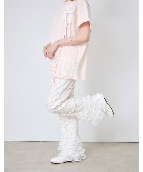 Lolime by mellfy memory(ロリミー バイ メルフィーメモリー)の「flower waffle lace pants(その他パンツ・レディース・ピンク/ブルー・M/LL)」の7枚目の写真