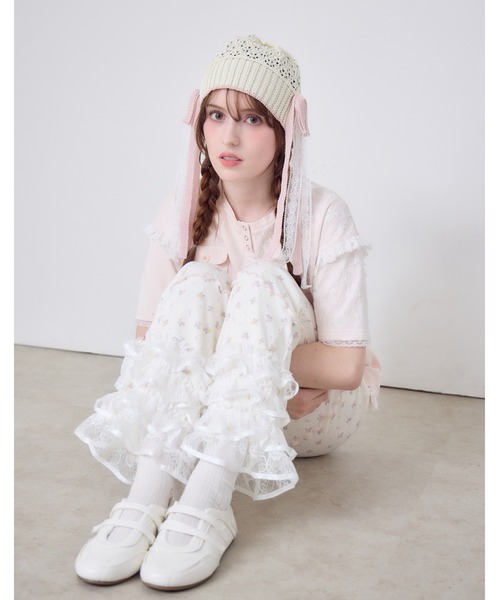 Lolime by mellfy memory(ロリミー バイ メルフィーメモリー)の「flower waffle lace pants(その他パンツ・レディース・ピンク/ブルー・M/LL)」の5枚目の写真