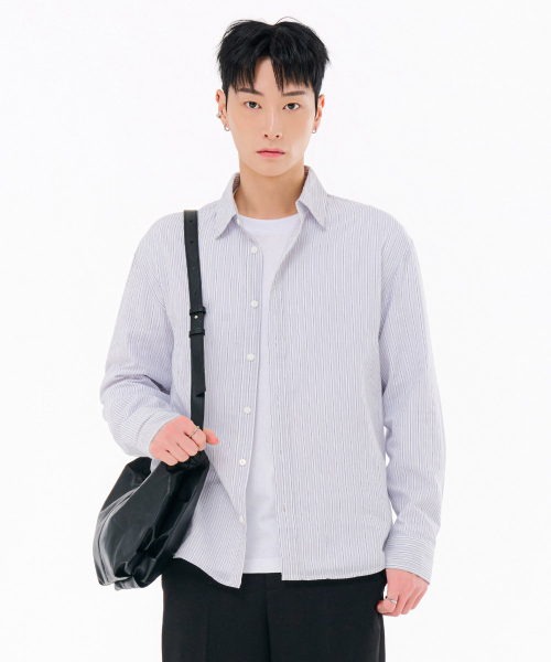 CHASECULT（チェイスカルト）の「男性ライトコットンストライプシャツ-FBRK5421C01（シャツ/ブラウス・メンズ・ホワイト・100/95/105）」の4枚目の写真