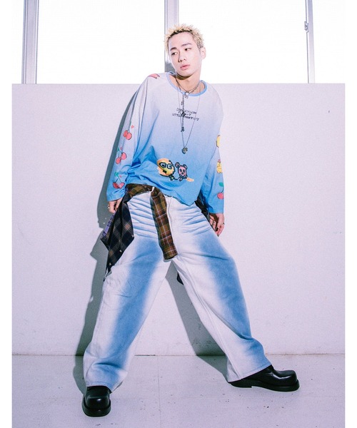 Little sunny bite(リトルサニーバイト)の「★Little sunny bite★anna hopman x little sunny bite smile long tee 26SS(Tシャツ/カットソー・レディース・ピンク/ブルー/ライトグレー・MEDIUM/SMALL)」の1枚目の写真