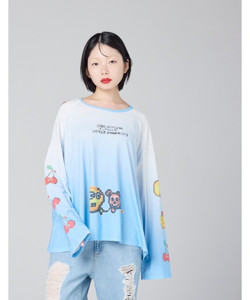 Little sunny bite(リトルサニーバイト)の「★Little sunny bite★anna hopman x little sunny bite smile long tee 26SS(Tシャツ/カットソー・レディース・ピンク/ブルー/ライトグレー・MEDIUM/SMALL)」の18枚目の写真
