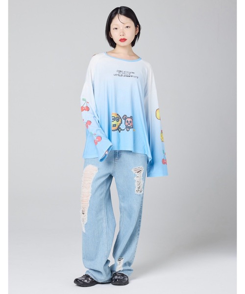 Little sunny bite(リトルサニーバイト)の「★Little sunny bite★anna hopman x little sunny bite smile long tee 26SS(Tシャツ/カットソー・レディース・ピンク/ブルー/ライトグレー・MEDIUM/SMALL)」の19枚目の写真