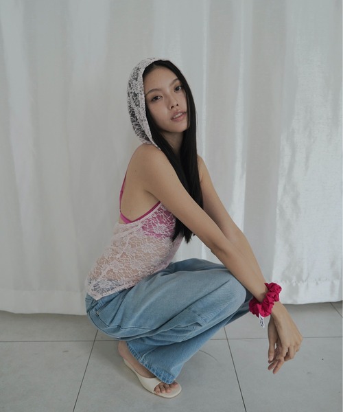 FEKETE(フェケテ)の「lace sleeveless hooded top / レースフーディータンク(タンクトップ・レディース・ライトピンク/パープル・LARGE/MEDIUM/SMALL)」の14枚目の写真