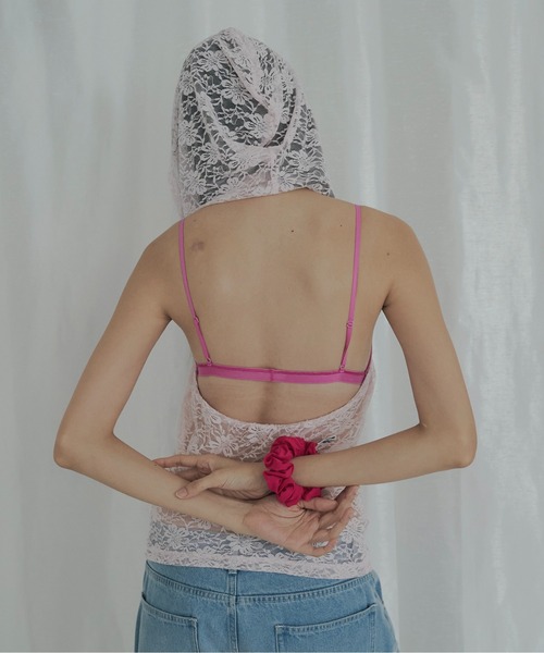FEKETE(フェケテ)の「lace sleeveless hooded top / レースフーディータンク(タンクトップ・レディース・ライトピンク/パープル・LARGE/MEDIUM/SMALL)」の6枚目の写真