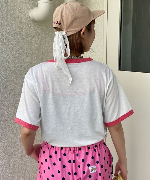 HELLO.SANFRANCISCO（ハローサンフランシスコ）の「【HELLO.SANFRANCISCO/ハローサンフランシスコ】ラインストーンプリントリンガーTEE（Tシャツ/カットソー・レディース・ブルー/ホワイト・ONE SIZE）」の20枚目の写真