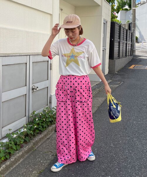 HELLO.SANFRANCISCO（ハローサンフランシスコ）の「【HELLO.SANFRANCISCO/ハローサンフランシスコ】ラインストーンプリントリンガーTEE（Tシャツ/カットソー・レディース・ブルー/ホワイト・ONE SIZE）」の21枚目の写真