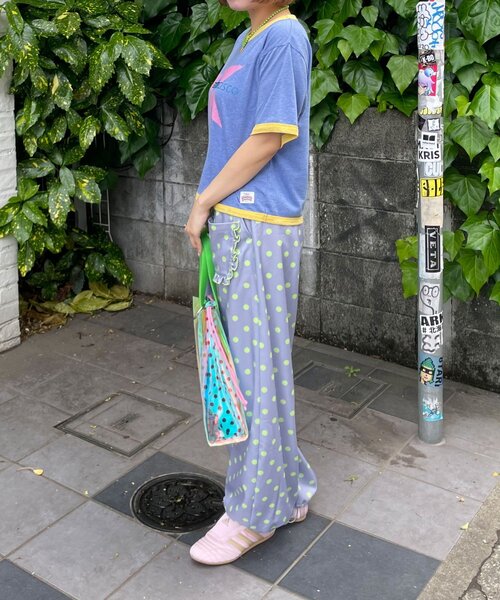 HELLO.SANFRANCISCO（ハローサンフランシスコ）の「【HELLO.SANFRANCISCO/ハローサンフランシスコ】ラインストーンプリントリンガーTEE（Tシャツ/カットソー・レディース・ブルー/ホワイト・ONE SIZE）」の8枚目の写真