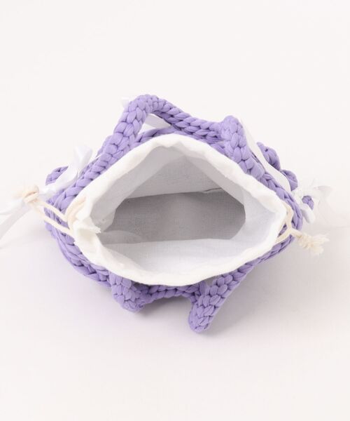HOOK(フック)の「HOOK for girls ハンドメイド かぎ針編み × サテンリボン ミニ かごバッグ ハンドバッグ(ハンドバッグ・レディース・ネイビー/パープル/ライトブルー/ブラウン/グリーン・FREE)」の14枚目の写真