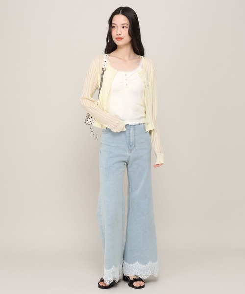 Heather(ヘザー)の「カップ付きヘンリーネックキャミ 815908(キャミソール・レディース・ホワイト系その他/アイボリー/ブラック系その他・S/M)」の6枚目の写真