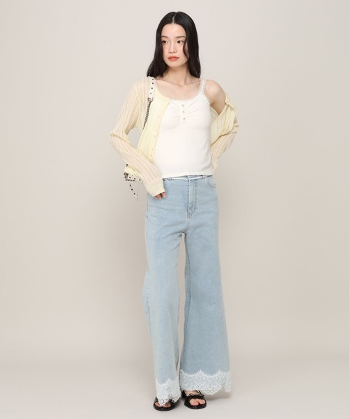 Heather(ヘザー)の「カップ付きヘンリーネックキャミ 815908(キャミソール・レディース・ホワイト系その他/アイボリー/ブラック系その他・S/M)」の7枚目の写真