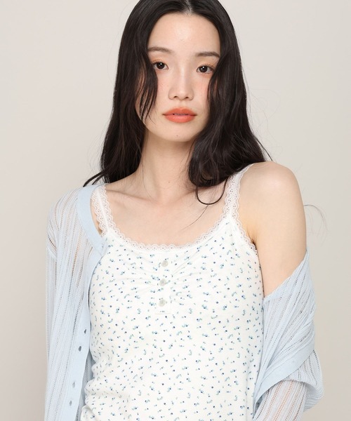 Heather(ヘザー)の「カップ付きヘンリーネックキャミ 815908(キャミソール・レディース・ホワイト系その他/アイボリー/ブラック系その他・S/M)」の9枚目の写真