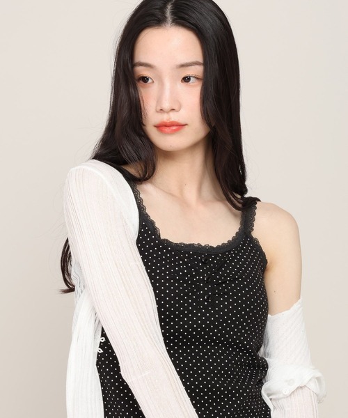 Heather(ヘザー)の「カップ付きヘンリーネックキャミ 815908(キャミソール・レディース・ホワイト系その他/アイボリー/ブラック系その他・S/M)」の14枚目の写真