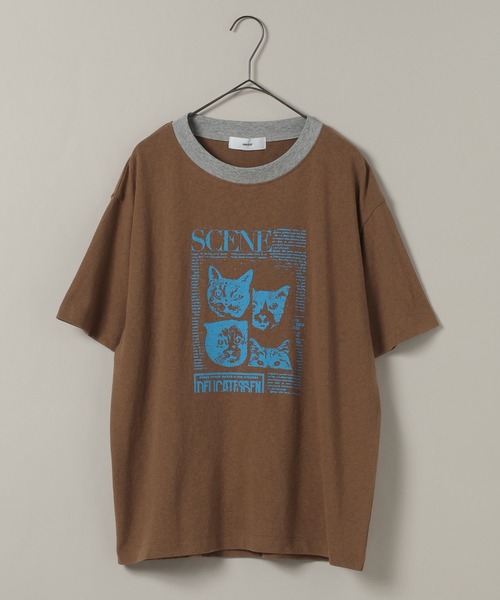 studio CLIP(スタディオクリップ)の「【daily CLIP】CATジャーナルシアーT(Tシャツ/カットソー・レディース・ブラウン/グリーン/ホワイト・FREE)」の3枚目の写真