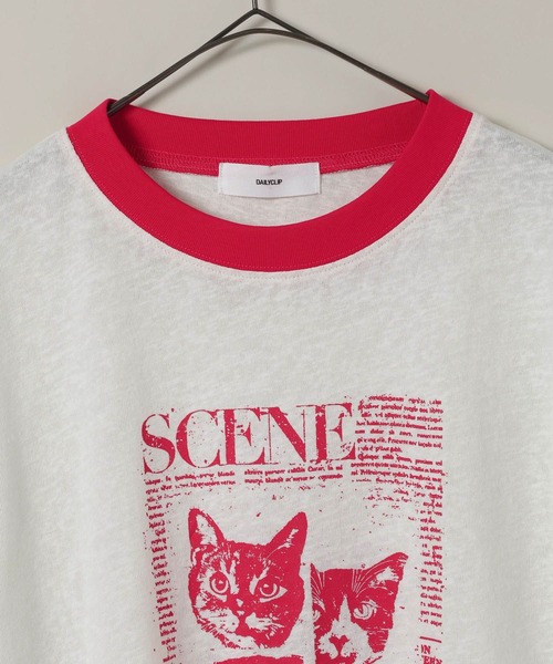 studio CLIP(スタディオクリップ)の「【daily CLIP】CATジャーナルシアーT(Tシャツ/カットソー・レディース・ブラウン/グリーン/ホワイト・FREE)」の22枚目の写真