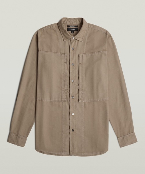 G-STAR(ジースター)の「Panelled Pocket Regular Shirt/ミリタリーディテールパネルデザインポケットレギュラーシャツ(シャツ/ブラウス・メンズ・グリーン系その他/ブラウン系その他・SMALL/LARGE/MEDIUM/X-LARGE)」の1枚目の写真