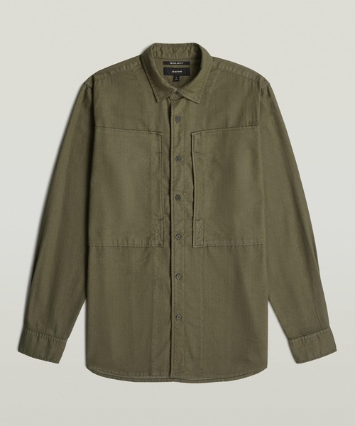 G-STAR(ジースター)の「Panelled Pocket Regular Shirt/ミリタリーディテールパネルデザインポケットレギュラーシャツ(シャツ/ブラウス・メンズ・グリーン系その他/ブラウン系その他・SMALL/LARGE/MEDIUM/X-LARGE)」の2枚目の写真