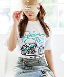 オーバーサイズバイクプリントTシャツ