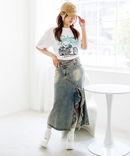 attagirl(アタガール)の「オーバーサイズバイクプリントTシャツ(Tシャツ/カットソー・レディース・グレー/ホワイト/ピンク・L/M)」の13枚目の写真