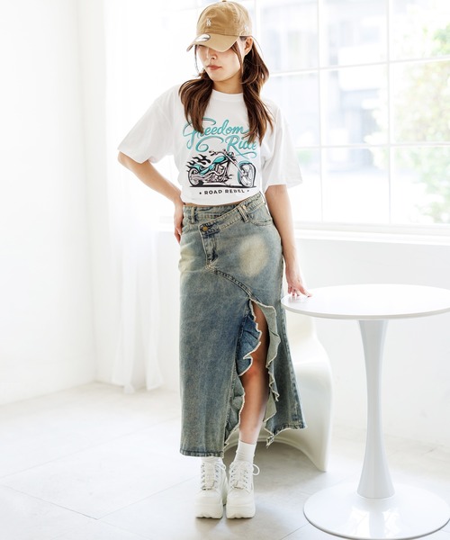 attagirl(アタガール)の「オーバーサイズバイクプリントTシャツ(Tシャツ/カットソー・レディース・グレー/ホワイト/ピンク・L/M)」の14枚目の写真