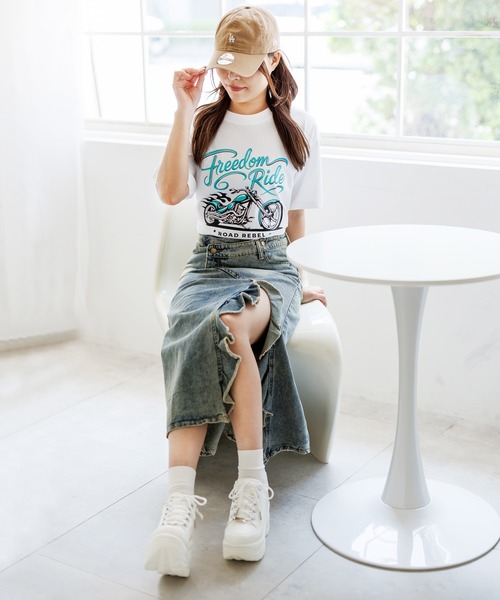 attagirl(アタガール)の「オーバーサイズバイクプリントTシャツ(Tシャツ/カットソー・レディース・グレー/ホワイト/ピンク・L/M)」の17枚目の写真