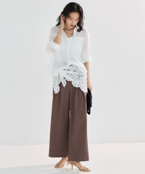 BARNYARDSTORM(バンヤードストーム)の「BARNYARDSTORM / UVカットキレイめパンツ / JAPAN FABRIC【UVカット】(その他パンツ・レディース・ホワイト/ベージュ/ブラウン・S/M)」の5枚目の写真