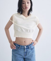 CODE A | design short vest(ニット/セーター)
