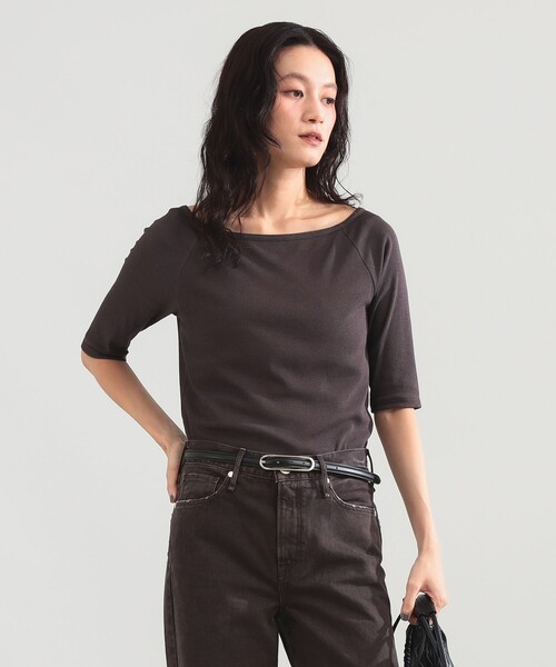 Demi-Luxe BEAMS(デミルクス ビームス)の「コットン キュプラ カップ付きプルオーバー(Tシャツ/カットソー・レディース・ブラウン/オレンジ・ONE SIZE)」の1枚目の写真