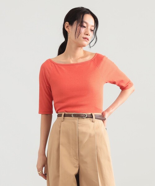 Demi-Luxe BEAMS(デミルクス ビームス)の「コットン キュプラ カップ付きプルオーバー(Tシャツ/カットソー・レディース・ブラウン/オレンジ・ONE SIZE)」の2枚目の写真
