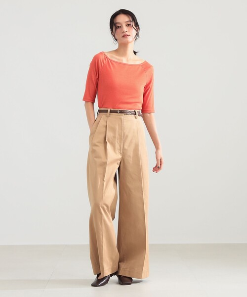 Demi-Luxe BEAMS(デミルクス ビームス)の「コットン キュプラ カップ付きプルオーバー(Tシャツ/カットソー・レディース・ブラウン/オレンジ・ONE SIZE)」の4枚目の写真