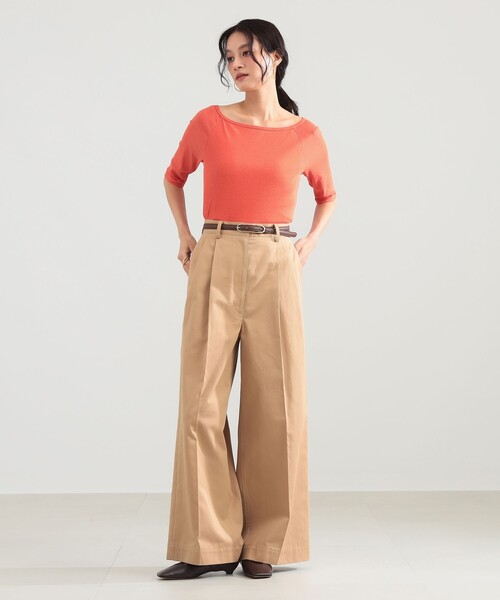 Demi-Luxe BEAMS(デミルクス ビームス)の「コットン キュプラ カップ付きプルオーバー(Tシャツ/カットソー・レディース・ブラウン/オレンジ・ONE SIZE)」の5枚目の写真