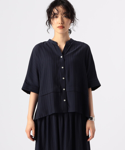 Gabardine K.T(ギャバジンケーティー)の「【セットアップ対応】シアーストライプ ドルマンブラウス(シャツ/ブラウス・レディース・チャコール・5号)」の8枚目の写真