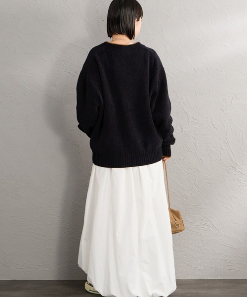 FRED PERRY（フレッドペリー）の「【WEB先行予約】[FRED PERRY/フレッドペリー] 別注 ワンポイントロゴ刺繍 Vネック モールニットカーディガン（カーディガン/ボレロ・レディース・ブラック/ネイビー/キャメル・S/M/L）」の13枚目の写真