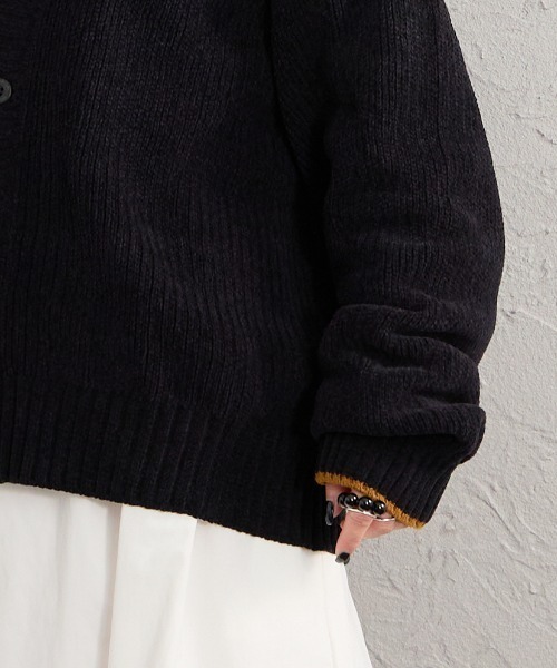 FRED PERRY（フレッドペリー）の「【WEB先行予約】[FRED PERRY/フレッドペリー] 別注 ワンポイントロゴ刺繍 Vネック モールニットカーディガン（カーディガン/ボレロ・レディース・ブラック/ネイビー/キャメル・S/M/L）」の15枚目の写真