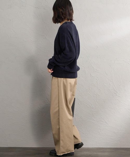 FRED PERRY（フレッドペリー）の「【WEB先行予約】[FRED PERRY/フレッドペリー] 別注 ワンポイントロゴ刺繍 Vネック モールニットカーディガン（カーディガン/ボレロ・レディース・ブラック/ネイビー/キャメル・S/M/L）」の22枚目の写真