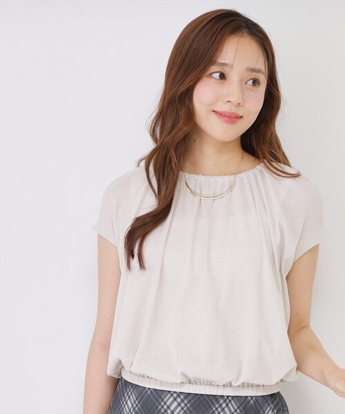 COUP DE CHANCE（クードシャンス）の「【手洗い可／日本製】ギャザーデザインプルオーバー（Tシャツ/カットソー・レディース・レンガ/ネイビー/ライトグレー系5/ライトグレー・38/34）」の7枚目の写真