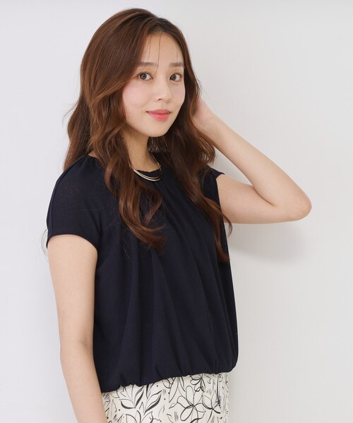COUP DE CHANCE（クードシャンス）の「【手洗い可／日本製】ギャザーデザインプルオーバー（Tシャツ/カットソー・レディース・レンガ/ネイビー/ライトグレー系5/ライトグレー・38/34）」の15枚目の写真