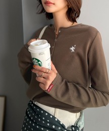 Java（ジャバ）の「《JaVaジャバコラボ》ラフにこなれる。胸元刺繍 ワッフルヘンリープルオーバー（Tシャツ/カットソー）」